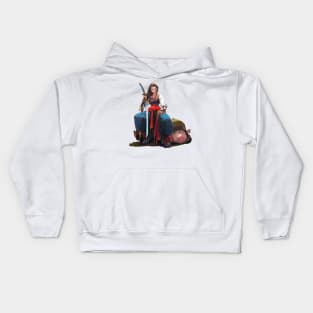 Ukrainian Cossack warrior girl Kids Hoodie